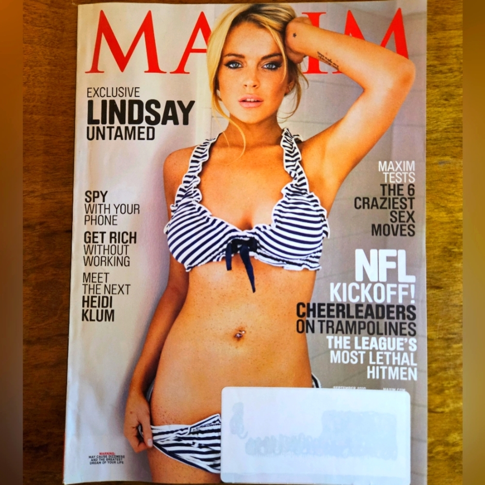 Maxim September 2010 Striped Black and White Bikini Set